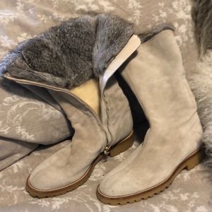 Vicini rabbit fur lined mid and Suedecalf boots 9